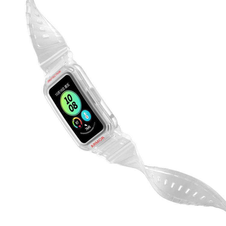 Nydelig Plastik Og Silikone Universal Rem passer til Huawei Smartwatch - Gennemsigtig#serie_7
