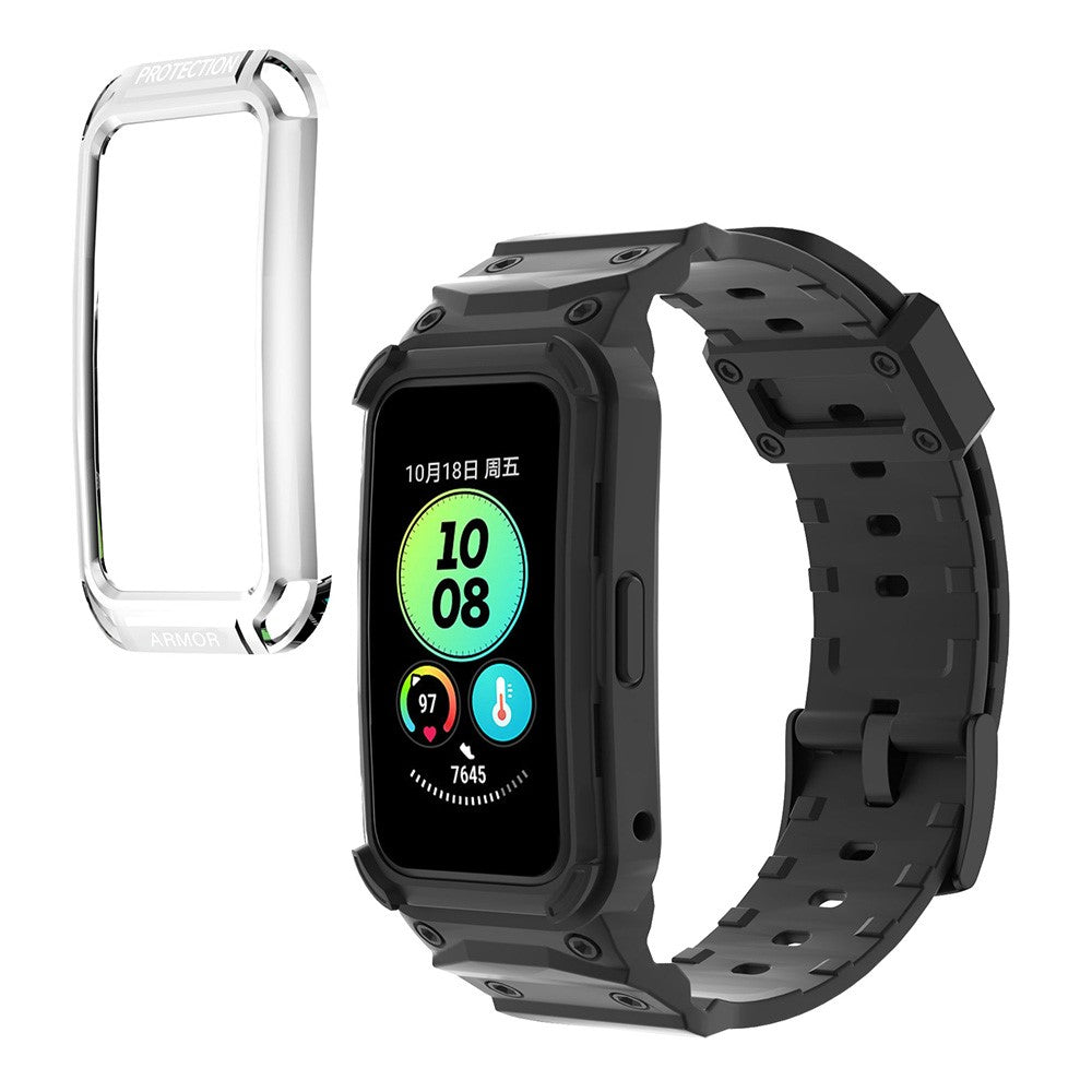 Nydelig Plastik Og Silikone Universal Rem passer til Huawei Smartwatch - Sølv#serie_8
