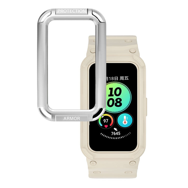 Nydelig Plastik Og Silikone Universal Rem passer til Huawei Smartwatch - Sølv#serie_9