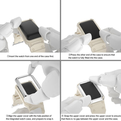 Huawei Band 8 / 7 / 6 strap with protective cover - Silver+Beige#serie_9