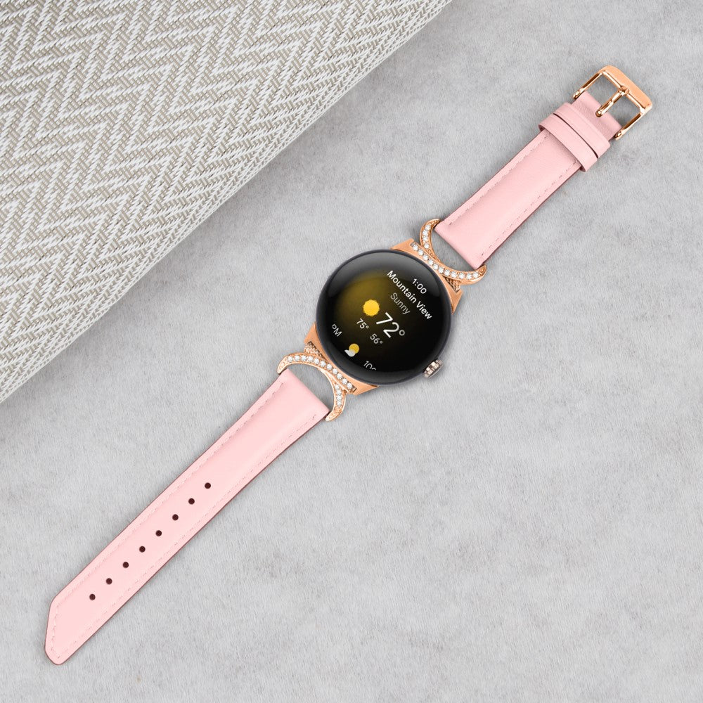 Meget Cool Kunstlæder Rem passer til Google Pixel Watch - Pink#serie_2