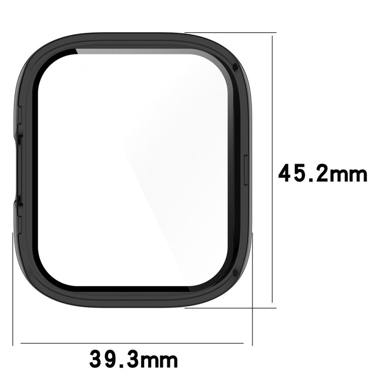 Meget Fint Xiaomi Redmi Band 3 Cover med Skærmbeskytter i Plastik og Hærdet Glas - Sort#serie_1