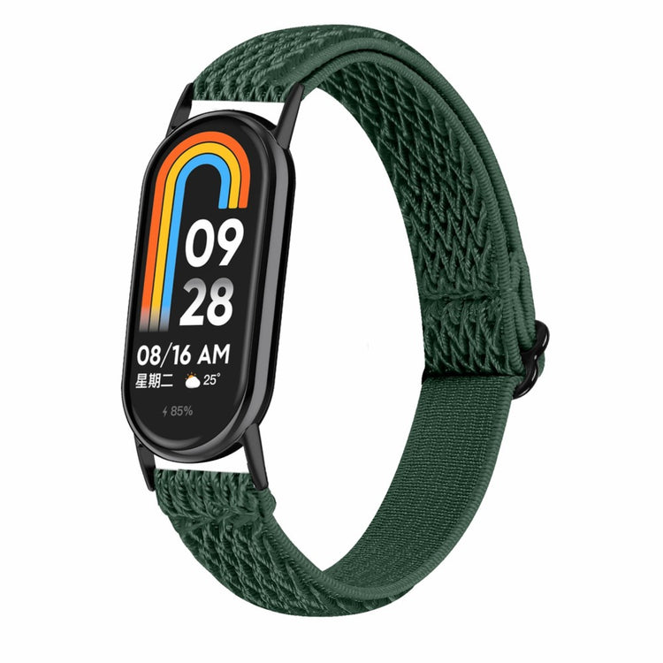 Mega Komfortabel Nylon Rem passer til Xiaomi Smart Band 8 - Grøn#serie_6