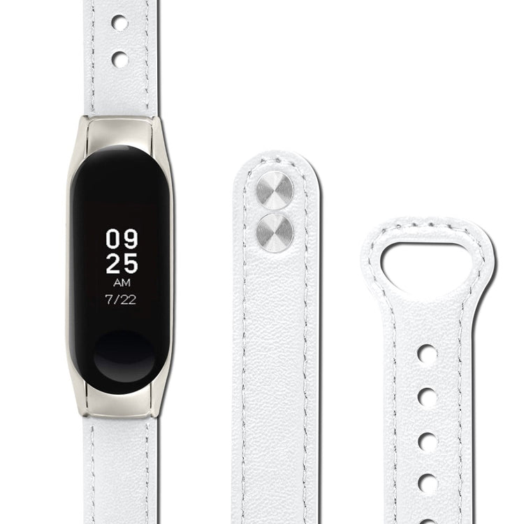 Mega Komfortabel Ægte Læder Rem passer til Xiaomi Smart Band 8 - Hvid#serie_1