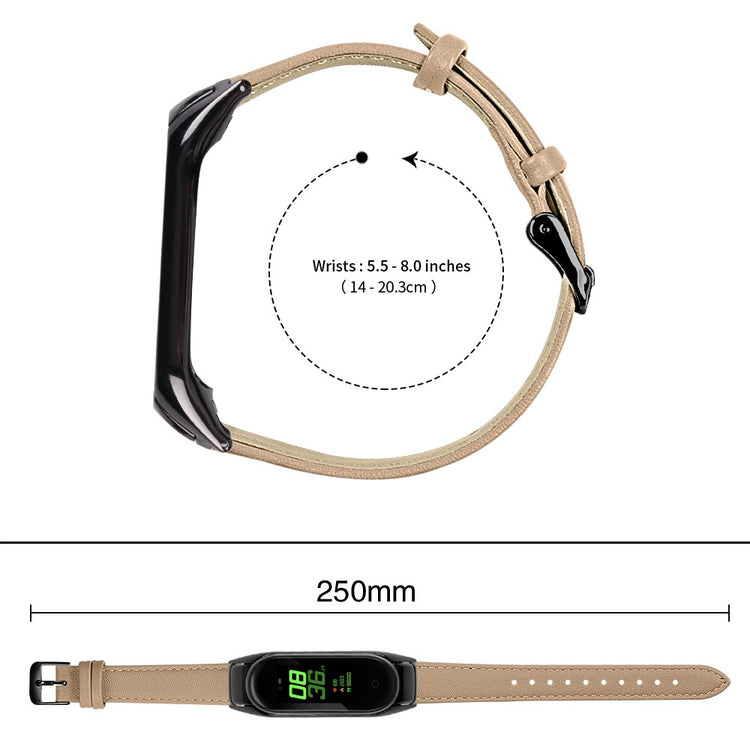 Mega Hårdfør Ægte Læder Rem passer til Xiaomi Smart Band 8 - Brun#serie_6