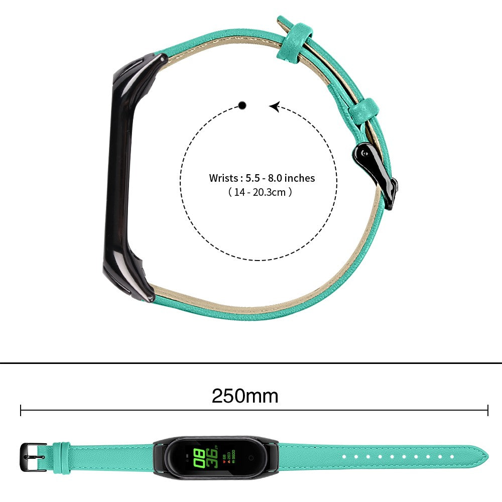 Mega Hårdfør Ægte Læder Rem passer til Xiaomi Smart Band 8 - Grøn#serie_8