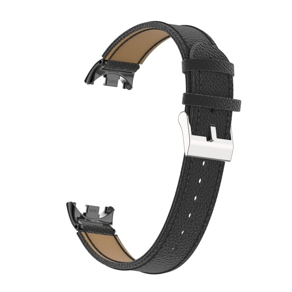 Rigtigt Fed Ægte læder Cover passer til Xiaomi Smart Band 8 - Sort#serie_1