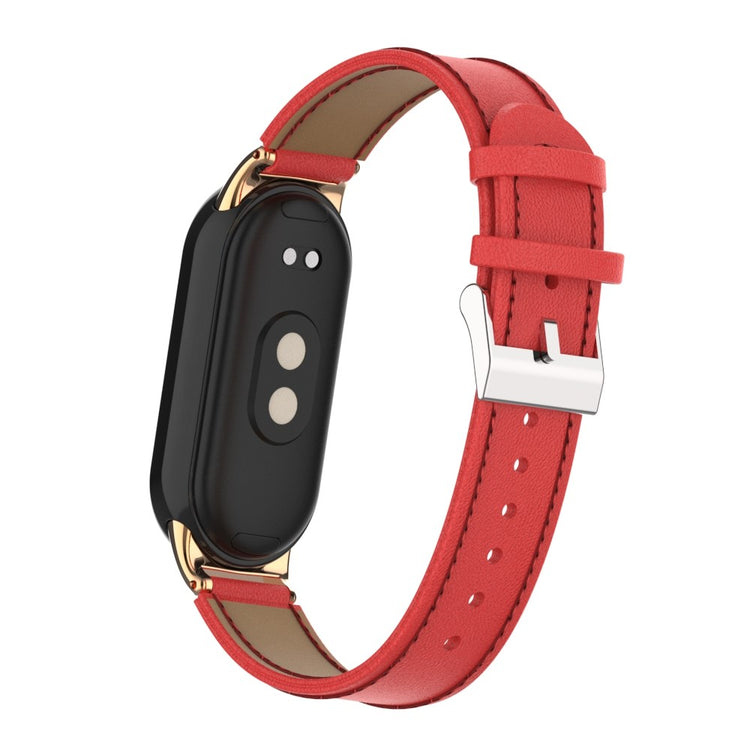 Mega Godt Kunstlæder Cover passer til Xiaomi Smart Band 8 - Rød#serie_3
