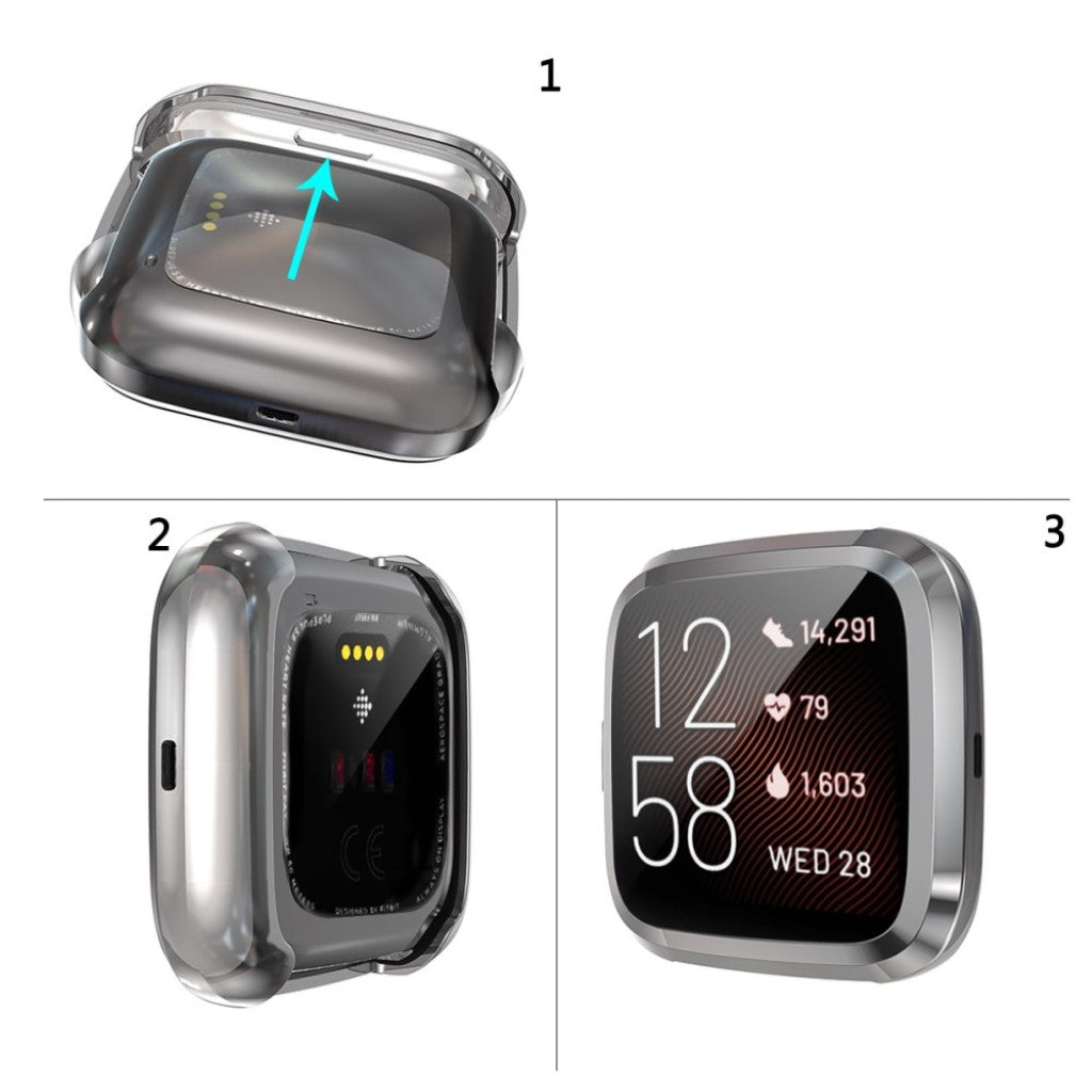 Rigtigt Godt Fitbit Versa 2 Silikone Cover - Sølv#serie_4