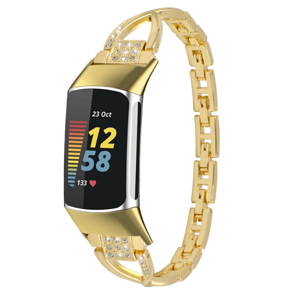 Smuk Metal Universal Rem passer til Fitbit Charge 3 / Fitbit Charge 4 - Guld#serie_2