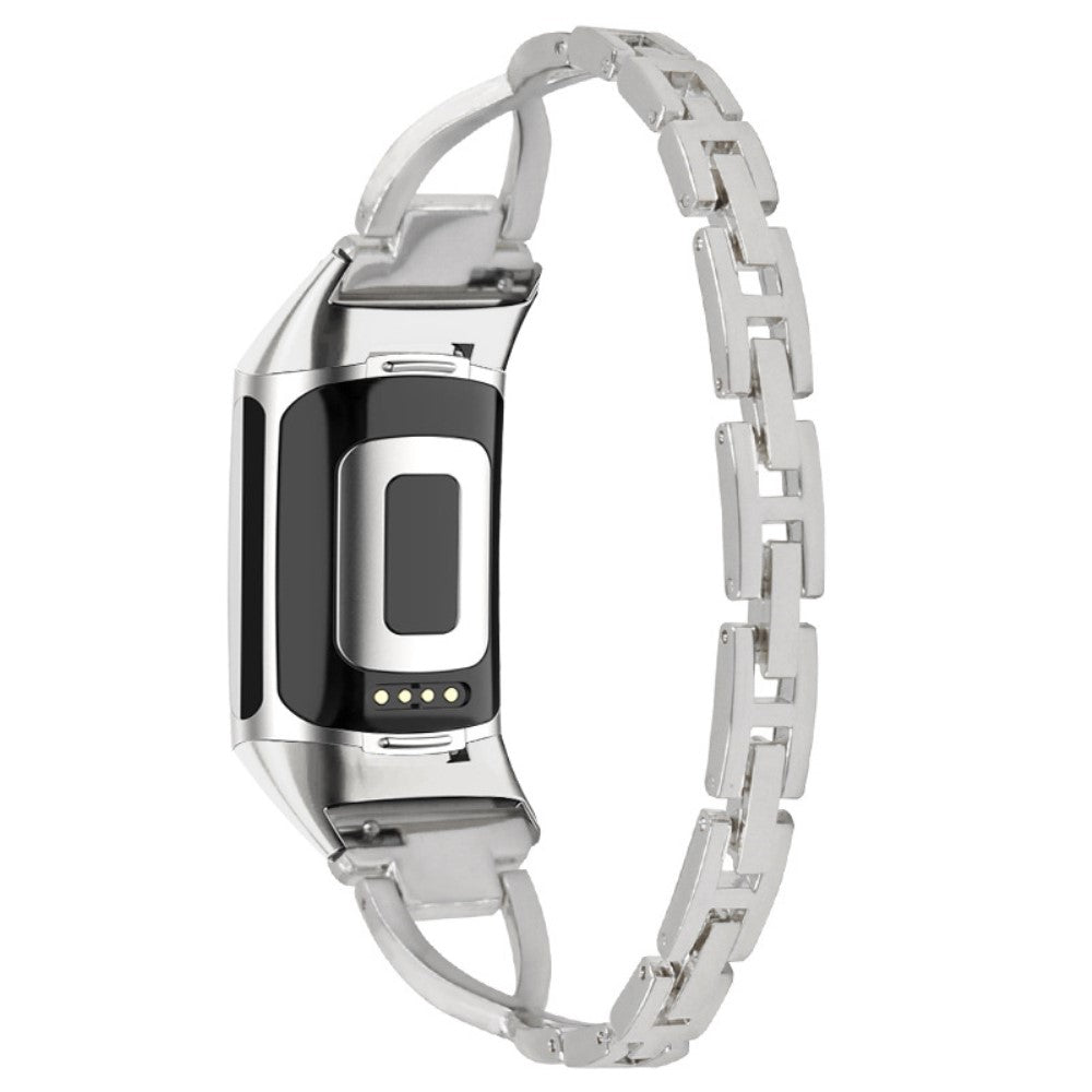 Smuk Metal Universal Rem passer til Fitbit Charge 3 / Fitbit Charge 4 - Sølv#serie_3