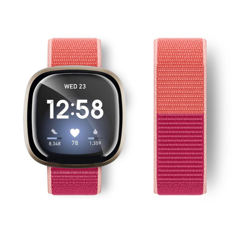 Flot Nylon Universal Rem passer til Fitbit Sense 1 / Fitbit Versa 3 - Pink#serie_22