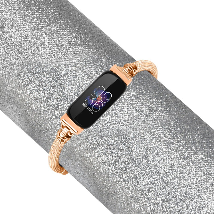 Fed Metal Universal Rem passer til Fitbit Inspire 1 / Fitbit Inspire 2 - Pink#serie_3