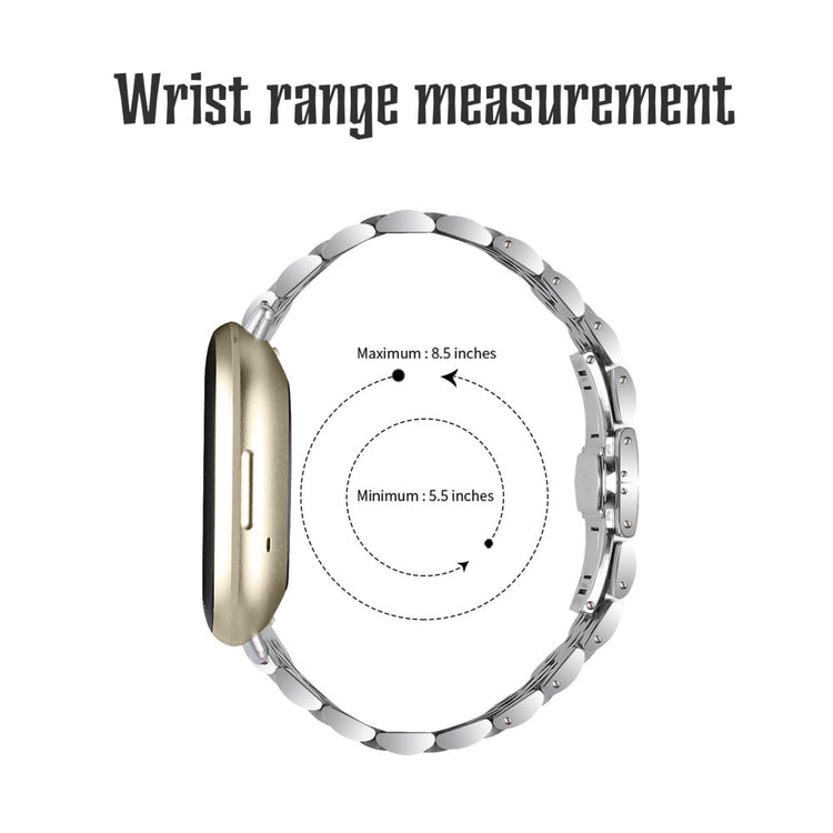 Stilren Metal Universal Rem passer til Fitbit Sense 2 / Fitbit Versa 4 - Sølv#serie_010
