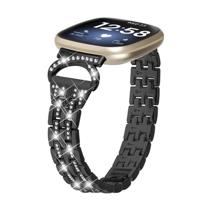 Flot Metal Universal Rem passer til Fitbit Sense 2 / Fitbit Versa 4 - Sort#serie_1