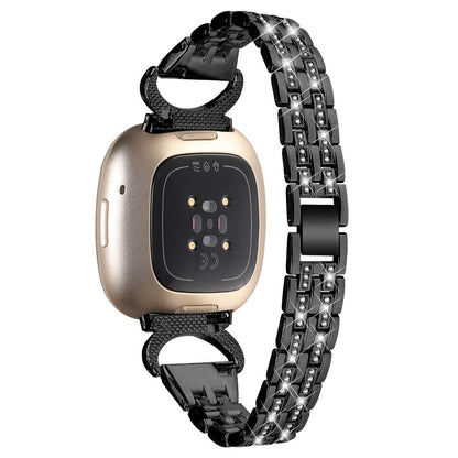 Flot Metal Universal Rem passer til Fitbit Sense 2 / Fitbit Versa 4 - Sort#serie_1