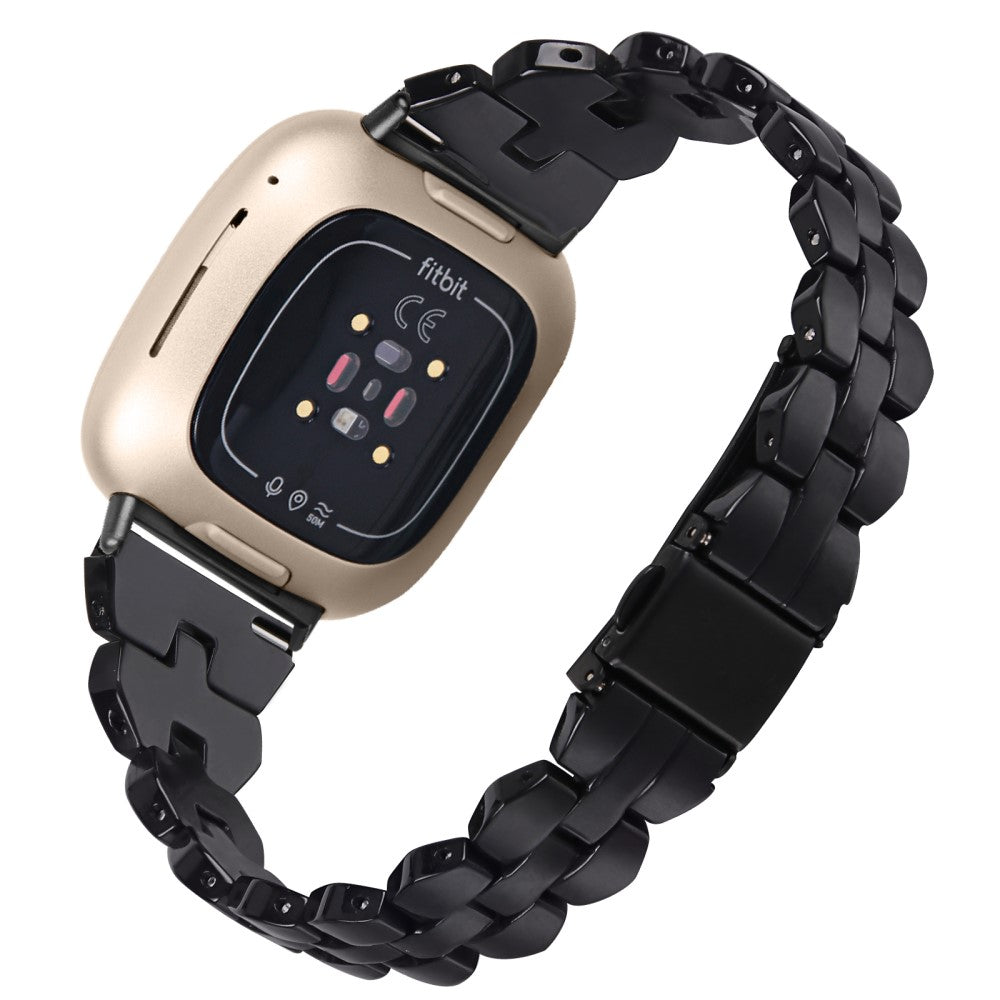 Fint Plastik Universal Rem passer til Fitbit Sense 2 / Fitbit Versa 4 - Sort#serie_6