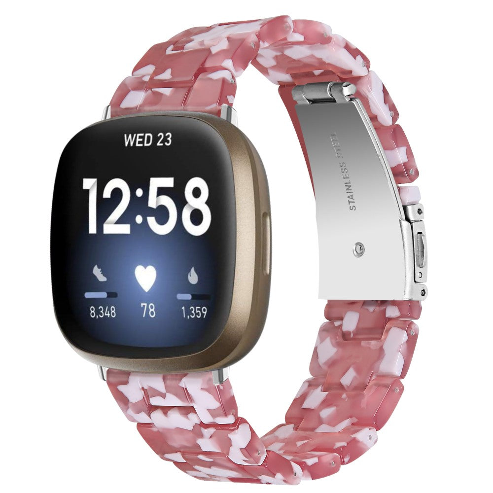 Fint Plastik Universal Rem passer til Fitbit Sense 2 / Fitbit Versa 4 - Rød#serie_4