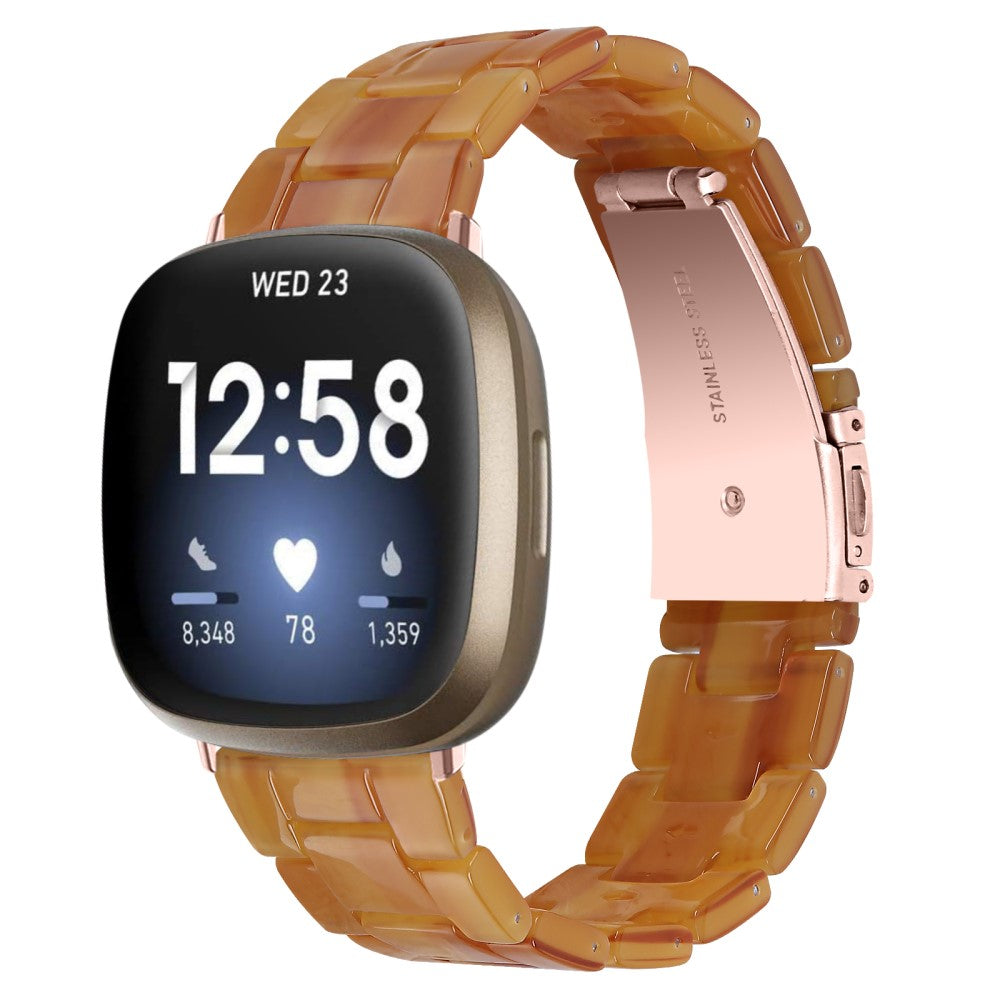 Fint Plastik Universal Rem passer til Fitbit Sense 2 / Fitbit Versa 4 - Brun#serie_6