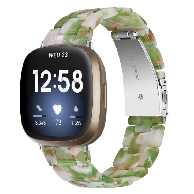 Fint Plastik Universal Rem passer til Fitbit Sense 2 / Fitbit Versa 4 - Grøn#serie_7