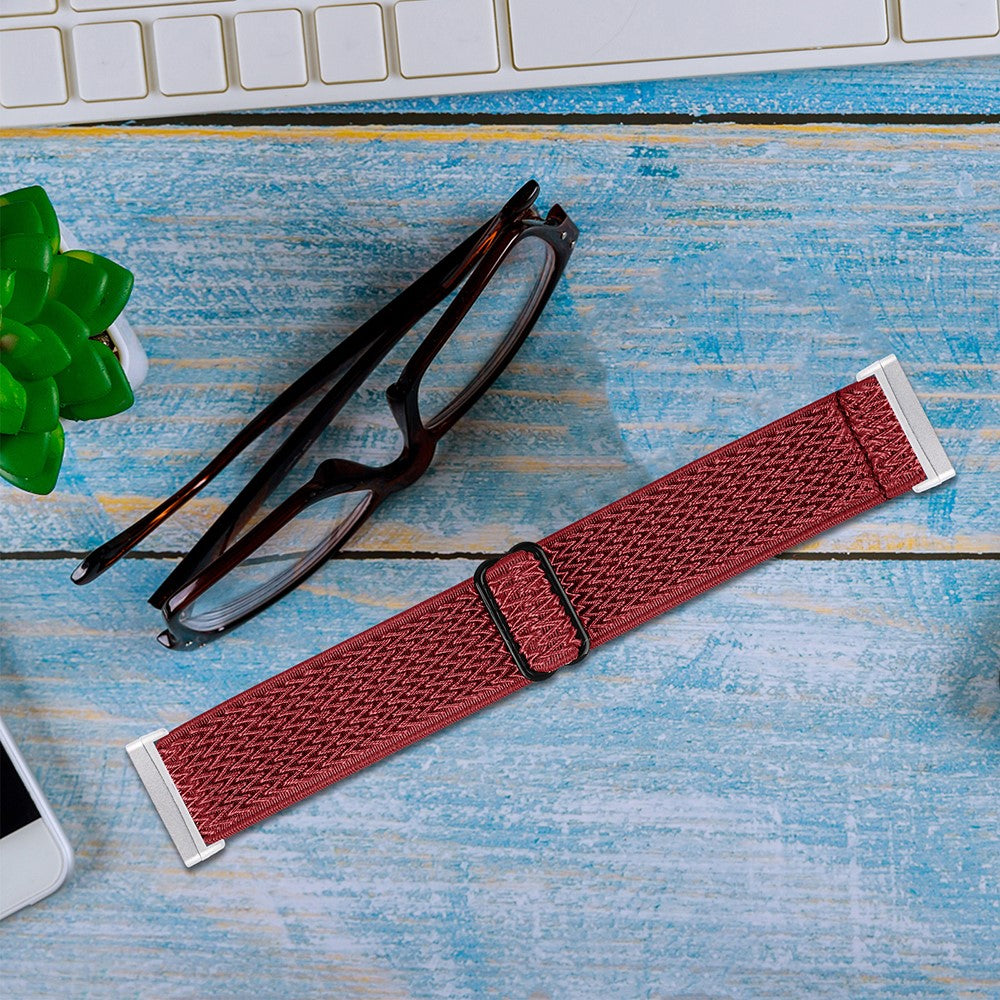 Smuk Nylon Universal Rem passer til Fitbit Sense 2 / Fitbit Versa 4 - Rød#serie_9