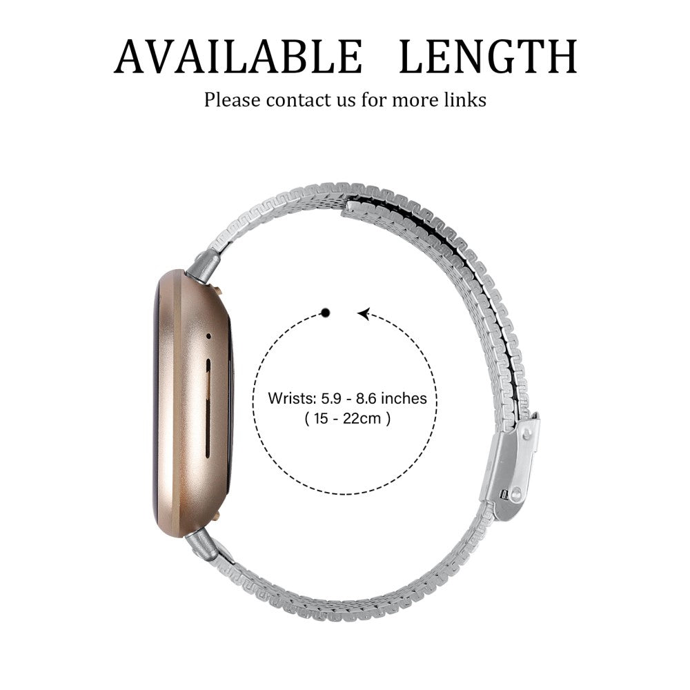 Fed Metal Universal Rem passer til Fitbit Sense 2 / Fitbit Versa 4 - Sølv#serie_083