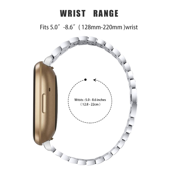 Metal Og Rhinsten Universal Rem passer til Fitbit Sense 2 / Fitbit Versa 4 - Pink#serie_4