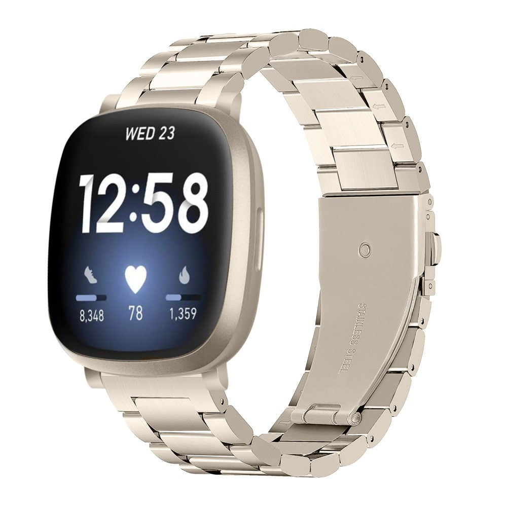 Kønt Metal Universal Rem passer til Fitbit Sense 2 / Fitbit Versa 4 - Guld#serie_2