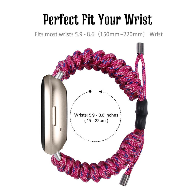 Fint Nylon Universal Rem passer til Fitbit Sense 2 / Fitbit Versa 4 - Pink#serie_4