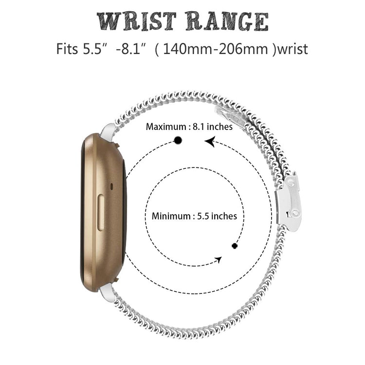 Stilren Metal Universal Rem passer til Fitbit Sense 2 / Fitbit Versa 4 - Guld#serie_1