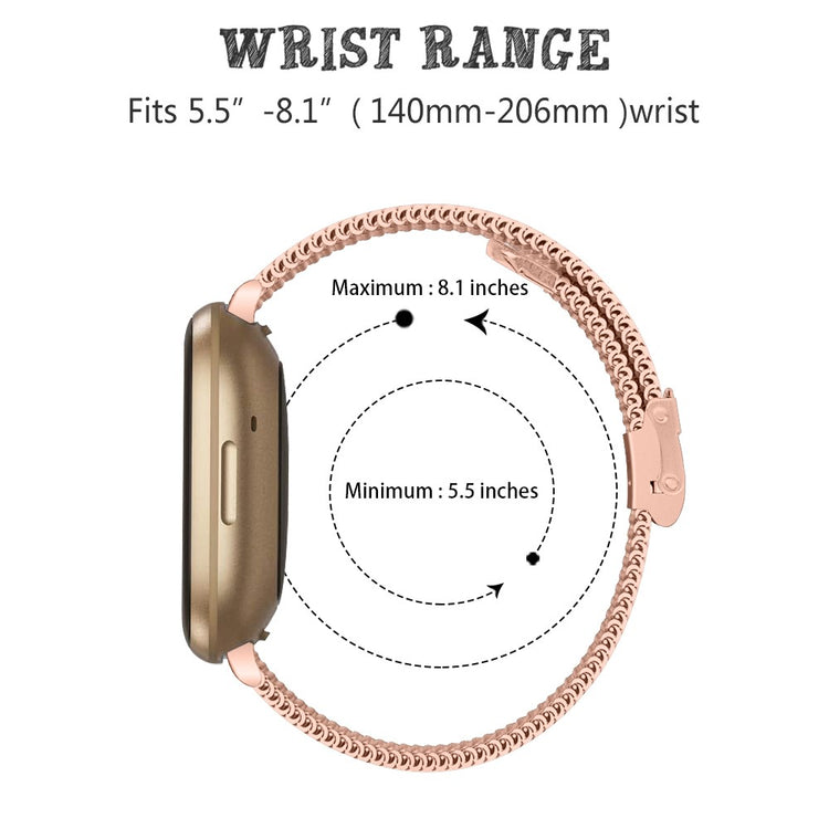 Stilren Metal Universal Rem passer til Fitbit Sense 2 / Fitbit Versa 4 - Guld#serie_2