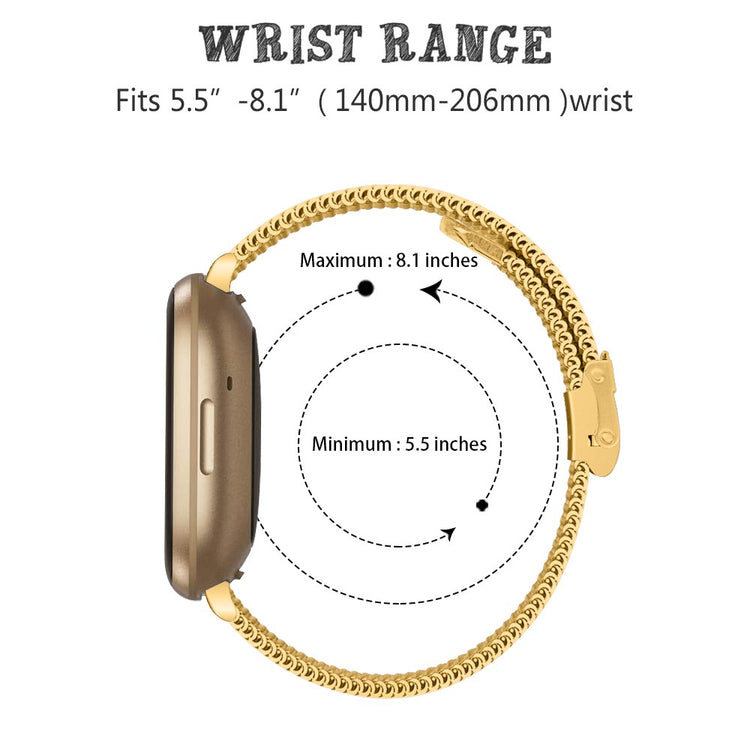 Stilren Metal Universal Rem passer til Fitbit Sense 2 / Fitbit Versa 4 - Pink#serie_5