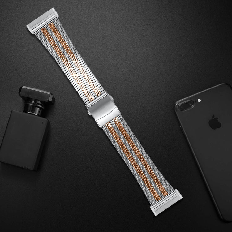 Yndigt Metal Universal Rem passer til Fitbit Sense 2 / Fitbit Versa 4 - Pink#serie_1