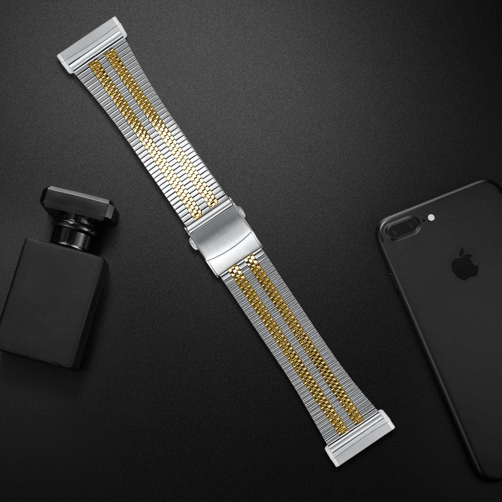 Yndigt Metal Universal Rem passer til Fitbit Sense 2 / Fitbit Versa 4 - Guld#serie_3