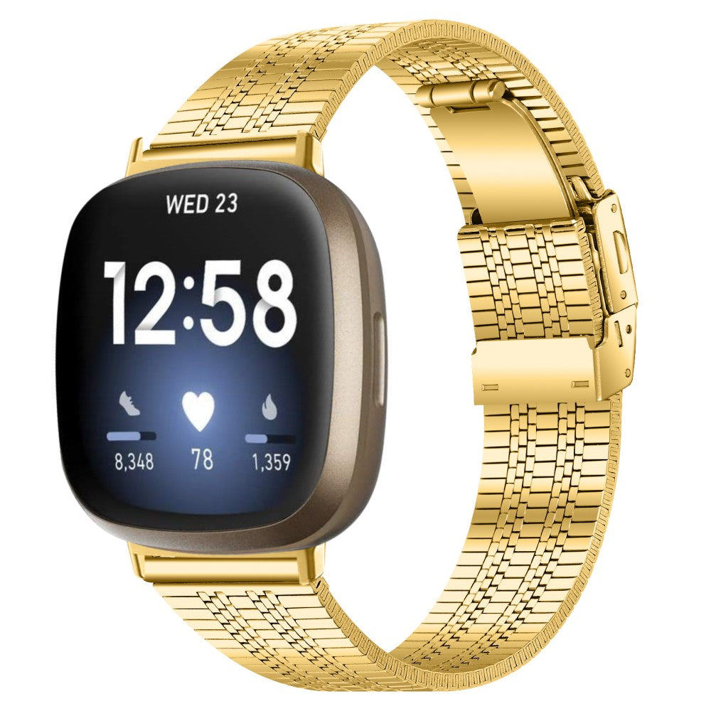 Yndigt Metal Universal Rem passer til Fitbit Sense 2 / Fitbit Versa 4 - Guld#serie_4