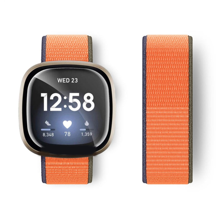 Kønt Nylon Universal Rem passer til Fitbit Versa 4 / Fitbit Sense 2 - Orange#serie_13