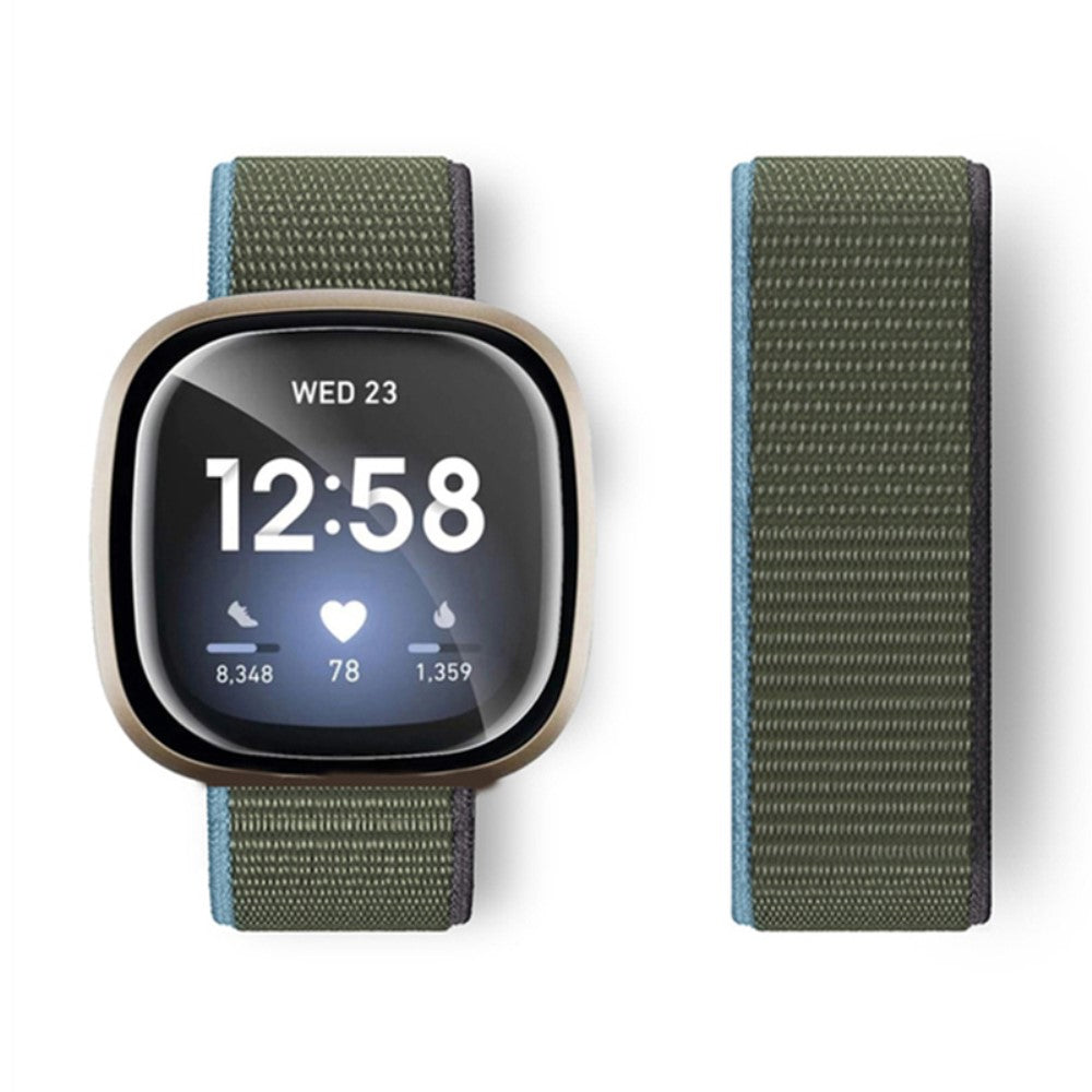 Kønt Nylon Universal Rem passer til Fitbit Versa 4 / Fitbit Sense 2 - Grøn#serie_2