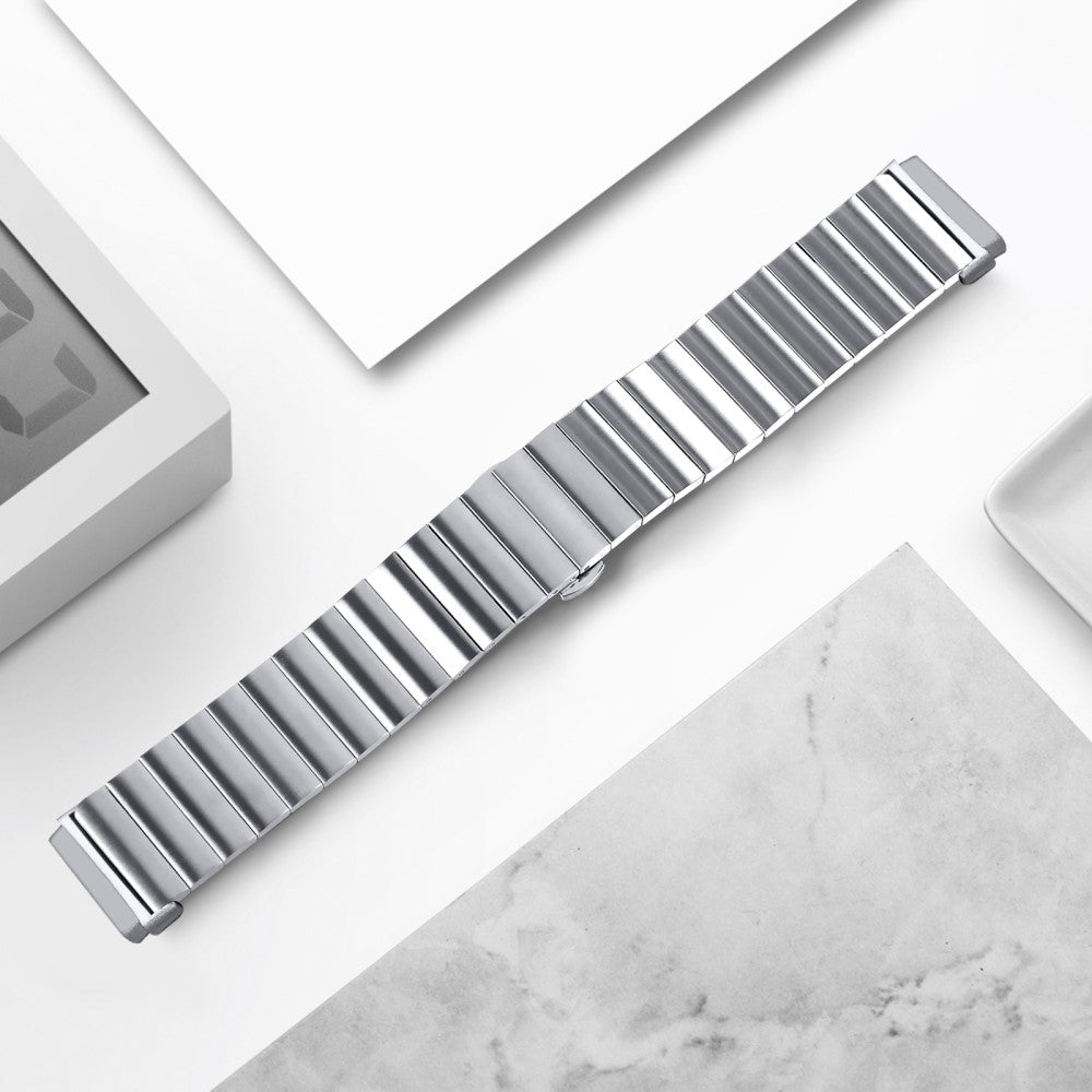 Kønt Metal Universal Rem passer til Fitbit Versa 4 / Fitbit Sense 2 - Sølv#serie_105