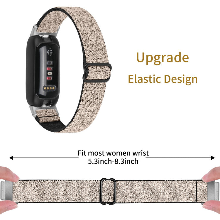 Cool Metal Og Nylon Rem passer til Fitbit Inspire 3 - Beige#serie_10