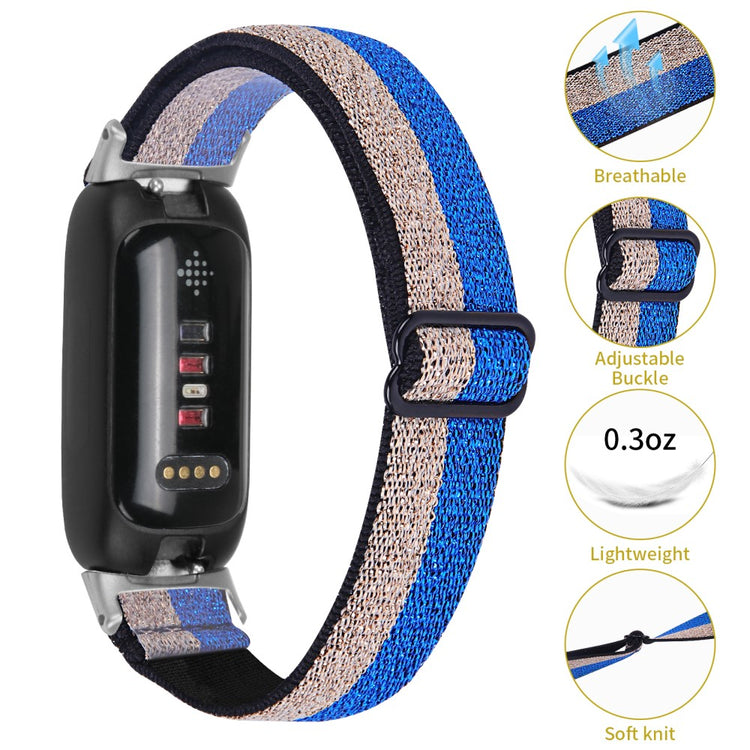 Cool Metal Og Nylon Rem passer til Fitbit Inspire 3 - Blå#serie_8