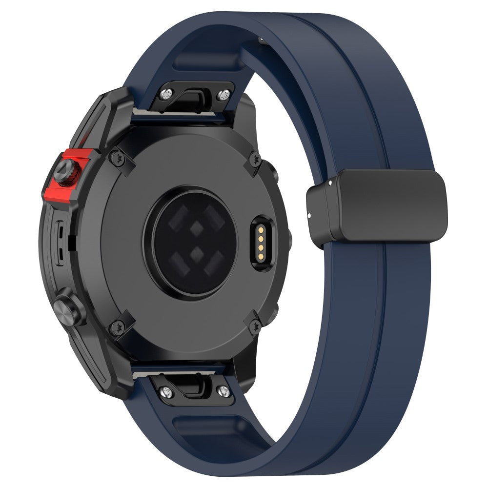 Mega Skøn Metal Og Silikone Universal Rem passer til Garmin Smartwatch - Blå#serie_10