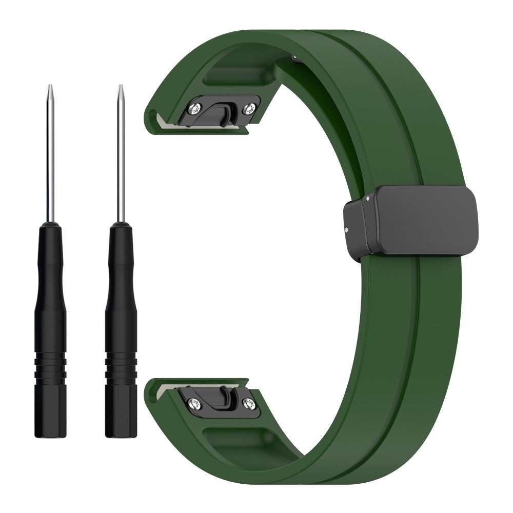 20mm silicone strap with tool for Garmin Fenix 7S / Quatix 3 / Descent MK2  - Army Green#serie_8