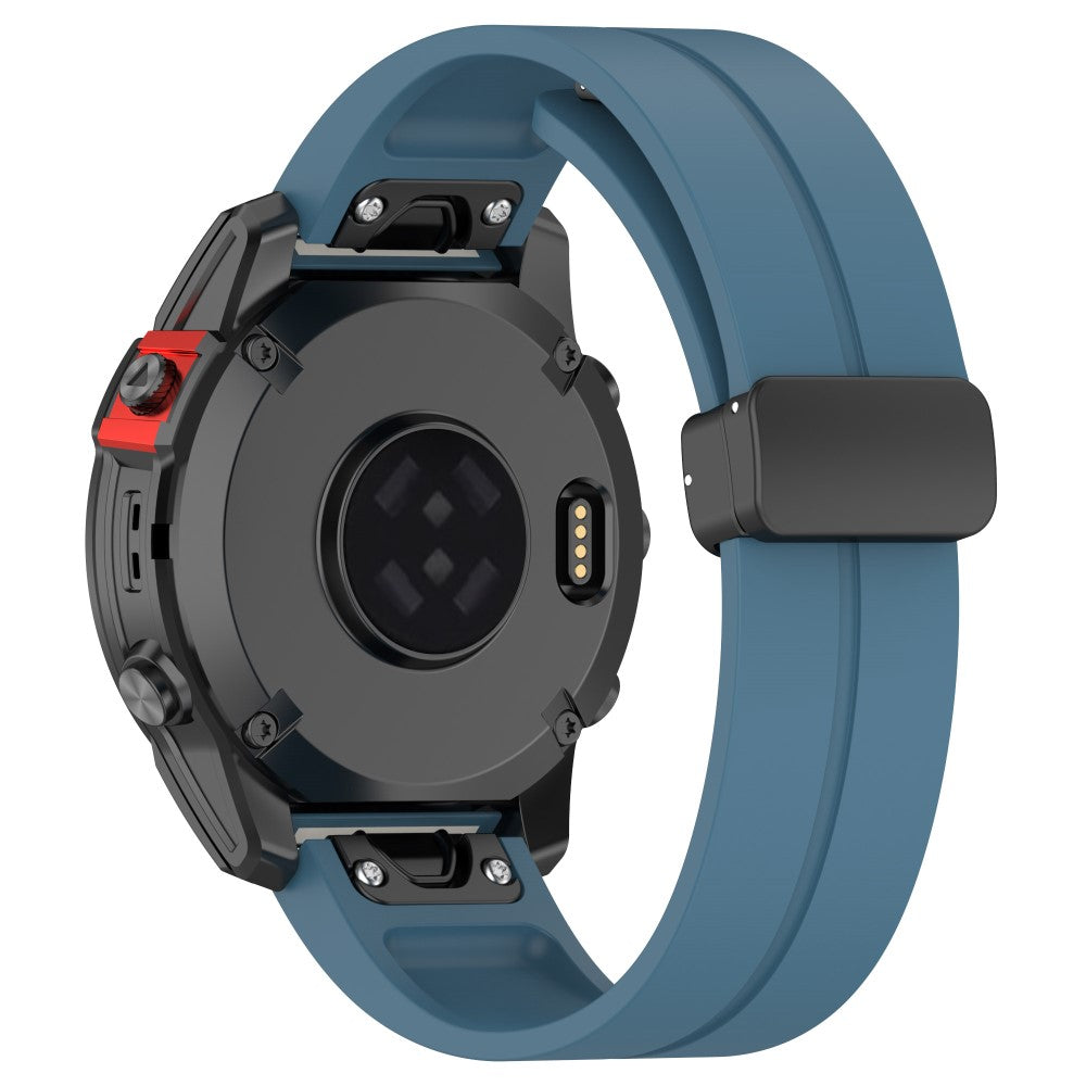 Udsøgt Metal Og Silikone Universal Rem passer til Smartwatch - Blå#serie_5