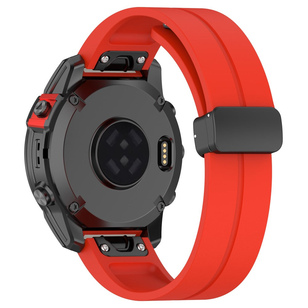 Udsøgt Metal Og Silikone Universal Rem passer til Smartwatch - Rød#serie_6