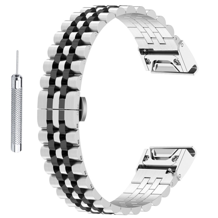 Super Kønt Metal Universal Rem passer til Garmin Smartwatch - Sølv#serie_2