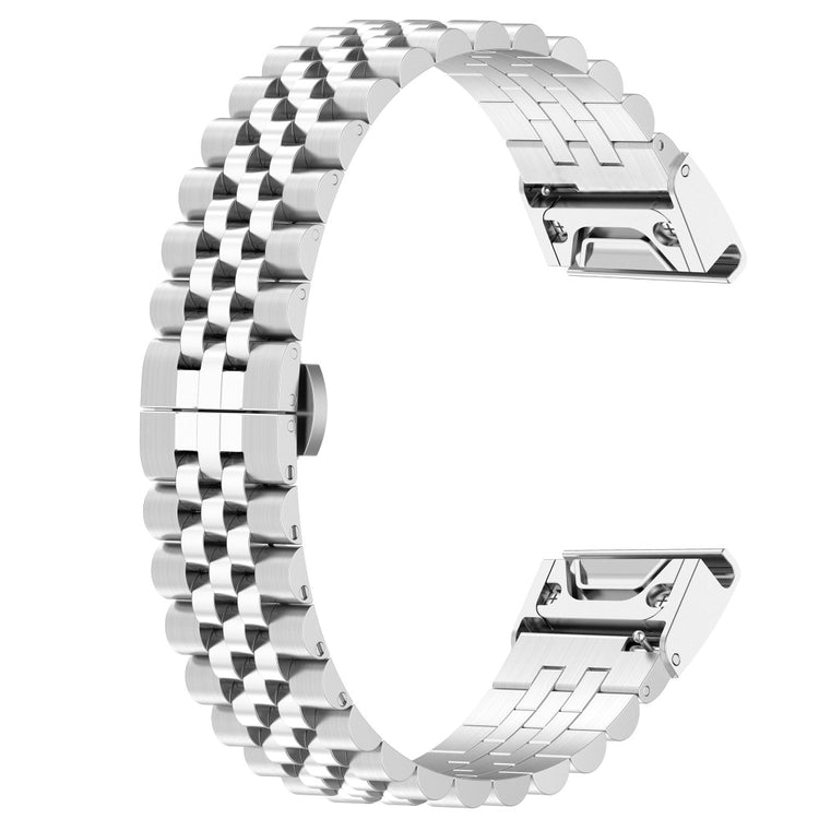 Mega Fint Metal Universal Rem passer til Garmin Smartwatch - Sølv#serie_031