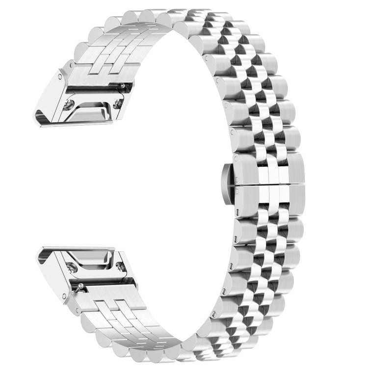 Mega Fint Metal Universal Rem passer til Garmin Smartwatch - Sølv#serie_031