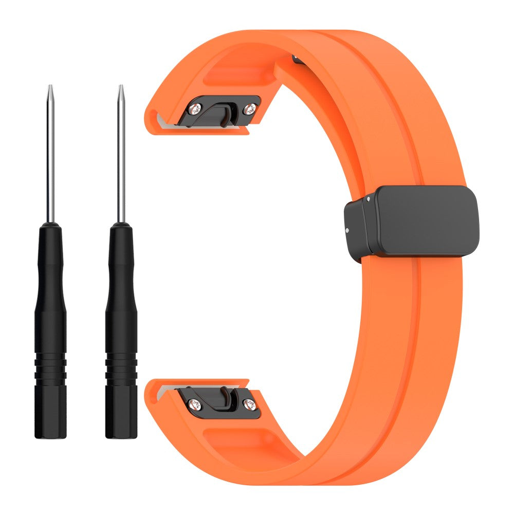 Mega Cool Metal Og Silikone Universal Rem passer til Smartwatch - Orange#serie_4