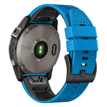 26mm dual-color dot texture silicone strap for Garmin Watch - Sky Blue+Black#serie_10