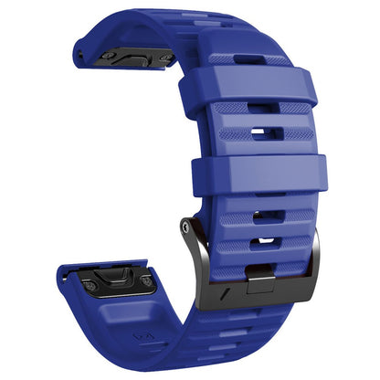26mm simple stripe silicone strap with black buckle for Garmin watch - Sapphire#serie_7